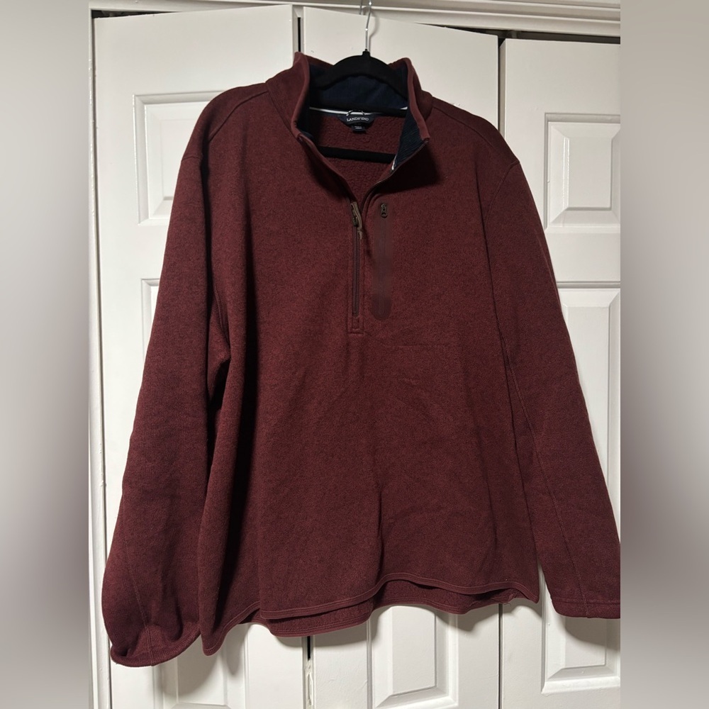 Land’s End Men’s Quarter Zip - Maroon - Size XL- Excellent Condition